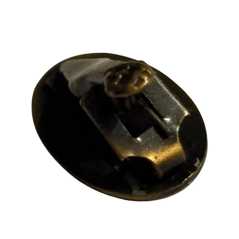 Brass‎ Etched Lingerie Clip Tie Bar Oval Mini Vintage Antique Blank Monogram